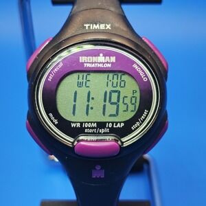 Vintage 1997 Timex Indiglo Iron Man Triathlon 30mm Women's Quartz Sports Watch